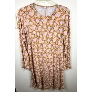 Old Navy Midi Swing Dress Women's M Floral Bird Print BOHO Feminine Whimsical